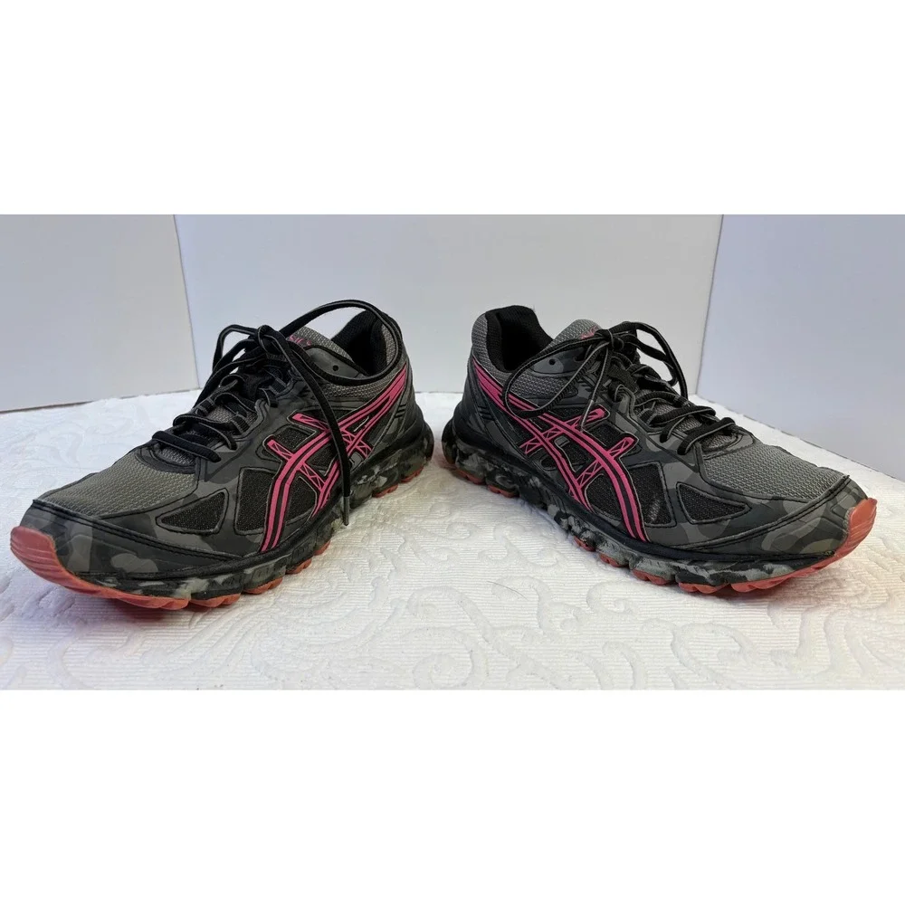 ASICS Gel-Scram 2 Women's Size 8 Running Shoes Gray Pink Camo‎ Athletic Sneakers